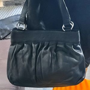 Black leather shoulder bag from Nordstrom